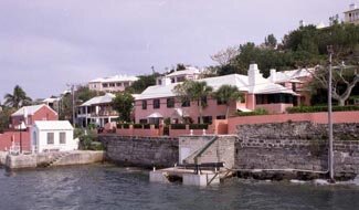 The ferry provides a scenic view of Bermuda from the water
